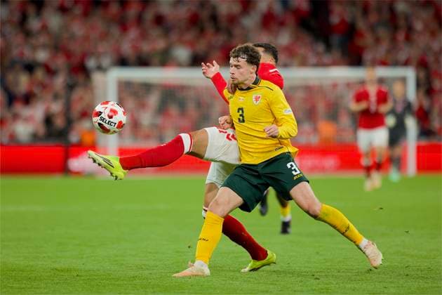 RECORD DATE NOT STATED Football - UEFA Nations League - Group A4 - Denmark v Wales COPENHAGEN, DENMARK - Sunday, September 27, 2026: Wales Neco Williams during the UEFA Nations League Group A4 Matchday 2 match between Denmark and Wales at the Parken Stadium. Denmark won 2-0. (Photo by Amanda McMaster Propaganda) COPENHAGEN Parken Stadium COPENHAGEN DENMARK  Copyright: xAmandaxMcMasterx 2026-09-27-Denmark_v_Wales-046