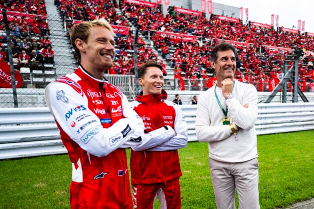 FIA WEC - 6 HOURS OF FUJI 2026 HARTLEY Brendon (nzl), Toyota Racing, Toyota TR010 Hybrid 08, Hypercar, portrait, CONWAY Mike (gbr), Toyota Racing, Toyota TR010 Hybrid 07, Hypercar, portrait, WEBBER Mark (aus) during the 6 Hours of Fuji 2026, 6th round of the 2026 FIA World Endurance Championship, from September 25 to 27, 2026 on the Fuji Speedway in Oyama, Shizuoka, Japan - OyamaJapan Copyright: xFabrizioxBoldonix