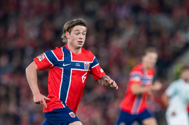 260927 Patrick Berg of Norway during the Nations League soccer match between Norway and Portugal on September 27, 2026, in Oslo. Photo: Vegard Grott, BILDBYRAN. Code: VG VG1010 bbeng soccer football fotball Nations League international match Norway Portugal  Copyright: VEGARDxGRoTT BB260927VG033