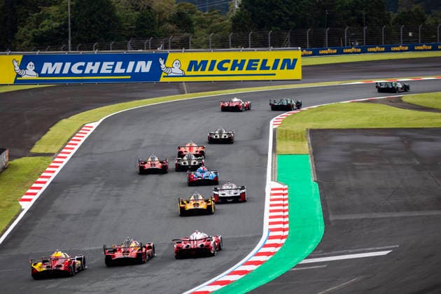 FIA WEC - 6 HOURS OF FUJI 2026 19 CHATIN Paul-Loup (fra), JAMINET Mathieu (fra), JUNCADELLA Daniel (esp), Genesis Magma Racing, Genesis GMR-001 19, Hypercar, 007 GAMBLE Tom (gbr), TINCKNELL Harry (gbr), Aston Martin THOR Team, Aston Martin Valkyrie 007, Hypercar, 009 RIBERAS Alex (spa), SORENSEN Marco (dnk), Aston Martin THOR Team, Aston Martin Valkyrie 009, Hypercar, 08 BUEMI Sà bastien (swi), HARTLEY Brendon (nzl), HIRAKAWA Ryo (jpn), Toyota Racing, Toyota TR010 Hybrid 08, Hypercar, 38 BAMBER Earl (nzl), BOURDAIS Sà bastien (fra), AITKEN Jack (gbr), Cadillac Hertz Team Jota, Cadillac V-Series.R 38, Hypercar, 12 NATO Norman (fra), STEVENS Will (gbr), Cadillac Hertz Team Jota, Cadillac V-Series.R 12, Hypercar, 17 DERANI Pipo (bra), JAUBERT Mathys (fra), LOTTERER Andrà (ger), Genesis Magma Racing, Genesis GMR-001 17, Hypercar, 51 CALADO James (gbr), GIOVINAZZI Antonio (ita), PIER GUIDI Alessandro (ita), Ferrari AF Corse, Ferrari 499P 51, Hypercar, 20 FRIJNS Robin (nld), RAST Renà (ger), VAN DER LINDE Sheldon (zaf), BMW M Team WRT, BMW M Hybrid V8 20, Hypercar, 94 DUVAL Loïc (fra), JAKOBSEN Malthe (dnk), POURCHAIRE Thà o (fra), Peugeot TotalEnergies, Peugeot 9X8 94, Hypercar, 83 HANSON Phil (gbr), KUBICA Robert (pol), YE Yifei (chn), AF Corse, Ferrari 499P 83, Hypercar, 07 CONWAY Mike (gbr), KOBAYASHI Kamui (jpn), DE VRIES Nyck (nld), Toyota Racing, Toyota TR010 Hybrid 07, Hypercar, 51 CALADO James (gbr), GIOVINAZZI Antonio (ita), PIER GUIDI Alessandro (ita), Ferrari AF Corse, Ferrari 499P 51, Hypercar, 15 MAGNUSSEN Kevin (dnk), MARCIELLO Raffaele (swi), VANTHOOR Dries (bel), BMW M Team WRT, BMW M Hybrid V8 15, Hypercar, 93 CASSIDY Nick (nzl), DI RESTA Paul (gbr), VANDOORNE Stoffel (bel), Peugeot TotalEnergies, Peugeot 9X8 93, Hypercar, start of the race, depart during the 6 Hours of Fuji 2026, 6th round of the 2026 FIA World Endurance Championship, from September 25 to 27, 2026 on the Fuji Speedway in Oyama, Shizuoka, Japan - OyamaJapan Copyright: xTHOMASxFENETREx