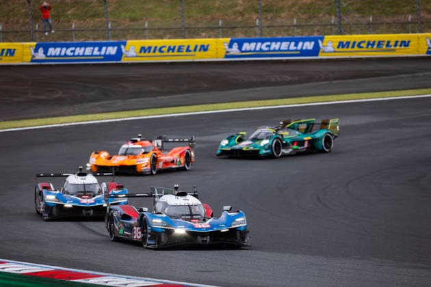 FIA WEC - 6 HOURS OF FUJI 2026 36 GOUNON Jules (fra), MARTINS Victor (fra), Alpine Endurance Team, Alpine A424 36, Hypercar, 35 HABSBURG Ferdinand (aut), MILESI Charles (fra), Alpine Endurance Team, Alpine A424 35, Hypercar, 19 CHATIN Paul-Loup (fra), JAMINET Mathieu (fra), JUNCADELLA Daniel (esp), Genesis Magma Racing, Genesis GMR-001 19, Hypercar, 007 GAMBLE Tom (gbr), TINCKNELL Harry (gbr), Aston Martin THOR Team, Aston Martin Valkyrie 007, Hypercar, action during the 6 Hours of Fuji 2026, 6th round of the 2026 FIA World Endurance Championship, from September 25 to 27, 2026 on the Fuji Speedway in Oyama, Shizuoka, Japan - OyamaJapan Copyright: xTHOMASxFENETREx