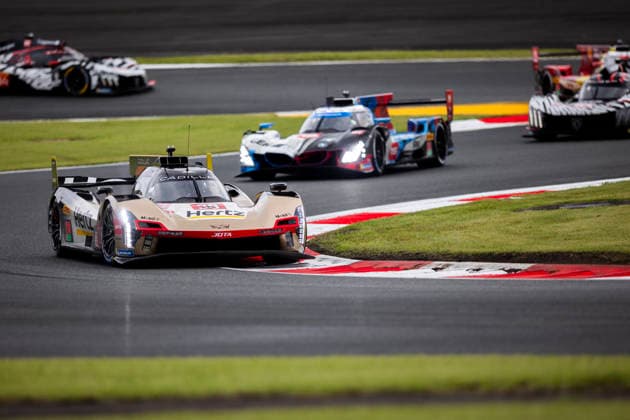 FIA WEC - 6 HOURS OF FUJI 2026 38 BAMBER Earl (nzl), BOURDAIS Sà bastien (fra), AITKEN Jack (gbr), Cadillac Hertz Team Jota, Cadillac V-Series.R 38, Hypercar, 15 MAGNUSSEN Kevin (dnk), MARCIELLO Raffaele (swi), VANTHOOR Dries (bel), BMW M Team WRT, BMW M Hybrid V8 15, Hypercar, 94 DUVAL Loïc (fra), JAKOBSEN Malthe (dnk), POURCHAIRE Thà o (fra), Peugeot TotalEnergies, Peugeot 9X8 94, Hypercar, action during the 6 Hours of Fuji 2026, 6th round of the 2026 FIA World Endurance Championship, from September 25 to 27, 2026 on the Fuji Speedway in Oyama, Shizuoka, Japan - OyamaJapan Copyright: xTHOMASxFENETREx