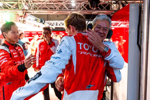 FIA WEC - 6 HOURS OF FUJI 2026 08 BUEMI SÃ bastien (swi), HARTLEY Brendon (nzl), HIRAKAWA Ryo (jpn), Toyota Racing, Toyota TR010 Hybrid 08, Hypercar, celebrates, during the 6 Hours of Fuji 2026, 6th round of the 2026 FIA World Endurance Championship, from September 25 to 27, 2026 on the Fuji Speedway in Oyama, Shizuoka, Japan - Copyright: xAndreaxLorenzinax