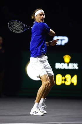 2026 Laver Cup, day three, O2 Arena, London,27 09 2026 Alexander Zverev (GER) in action during his match against Learner Tien (USA) in the 2026 Laver Cup at the O2 Arena, London London O2 Arena London GBR, UK NEWSPAPERS OUT Copyright: xMarkxGreenwoodx