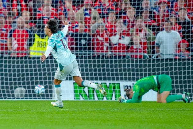 Soccer, Nations League Norway vs. Portugal, Nations League Oslo 20260927 Portugal s Gonçalo Ramos scores in the international soccer match between Norway and Portugal in the Nations League. Photo: Lise Aserud, NTB, Oslo, Norway. EDITORIAL USE ONLY. RESTRICTED USE FOR BETTING COMPANIES.  Copyright: xLisexAserudx xNTBx
