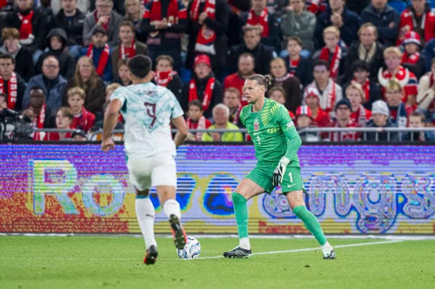 September 27, 2026: Goalkeeper Orjan Haskjold Nyland of Norway during the Nations League soccer match between Norway and Portugal on September 27, 2026 in Oslo. Photo by Marius Simensen, BILDBYRAN COP 238 VG1010 bbeng soccer football fotball Nations League international match Norway Portugal  Copyright: MARIUSxSIMENSEN BB260927ZF030