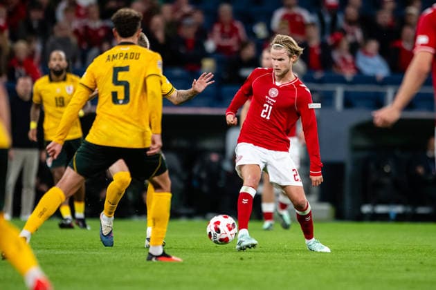 Denmark v Wales, UEFA Nations League, Copenhagen, Denmark Copenhagen, Denmark. 27th, September 2026. Morten Hjulmand (21) of Denmark seen during the UEFA Nations League match between Denmark and Wales at Parken in Copenhagen. Denmark, Copenhagen, Parken  Copyright: xGonzalesxPhoto TobiasxJorgensenx