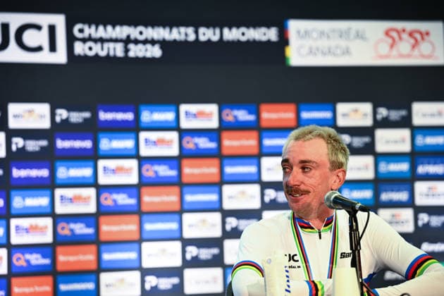 2026 UCI Road World Championships Picture by Simon Wilkinson SWpix.com - 27 09 2026 - Cycling - 2026 UCI Road World Championships - MontrÃ al, Canada - Men Elite Road Race press conference, PK, Pressekonferenz - Brandon Mcnulty (USA) Copyright: x xSWpix.comx(t axPhotographyxHubxLtd)xSimonxWilkinson SWpix.comx SWP-3521-5375