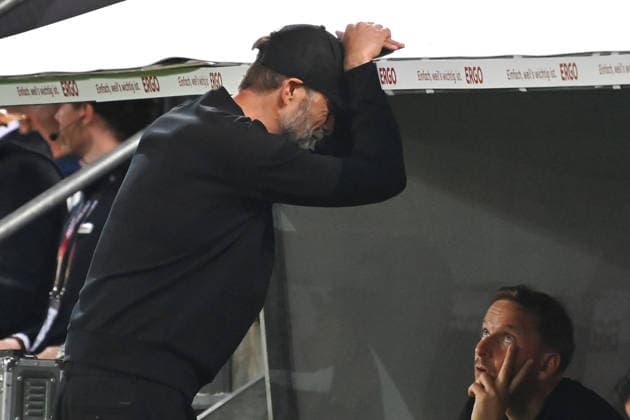 German National Team Coach Juergen KLOPP GER, Disappointment, Frustration, disappointed, frustrated, dejected, UEFA Nations League Group Stage, Group B, Matchday 2: Germany (GER) vs. Greece (GRE) 0–1, on September 27, 2026, WWK ARENA AUGSBURG Â
