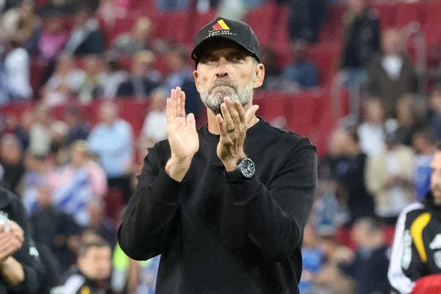 September 27, 2026, xrekx, Soccer UEFA Nations League, Germany vs. Greece, end of the game: Jürgen Klopp, coach of Germany, and the team thank the fans; the players thank the fans for their support, Augsburg