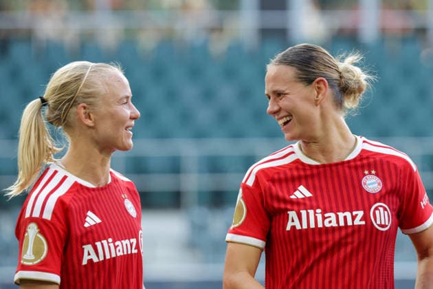 September 27, 2026, xgrfx, Women s DFB Cup First Round, Borussia Mönchengladbach vs. FC Bayern Munich, featuring Pernille Harder and Klara Bühl, FC Bayern Munich vs. Mönchengladbach