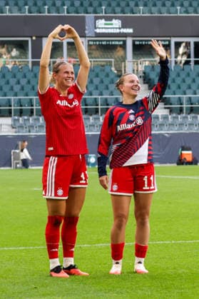 September 27, 2026, xgrfx, Women s DFB Cup, First Round, Borussia Mönchengladbach vs. FC Bayern Munich, Klara Bühl, Sarah Mattner, FC Bayern Munich, Mönchengladbach