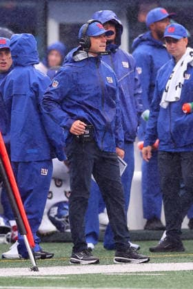 EAST RUTHERFORD, NJ - SEPTEMBER 27: John Harbaugh of the New York Giants during the game against the Tennessee Titans at MetLife Stadium on September 27, 2026 in East Rutherford, New Jersey. (Photo by Rich Graessle Icon Sportswire) NFL, American Football Herren, USA SEP 27 Titans at Giants EDITORIAL USE ONLY Icon262092732382