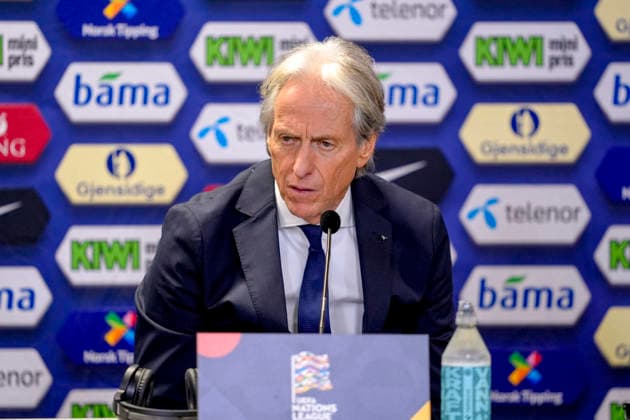 Soccer, Nations League: Norway vs. Portugal 1–2, Nations League Oslo 20260927 Portugal’s national team coach Jorge Jesus speaks to the press after the international soccer match between Norway and Portugal in the Nations League. Photo: Lise Aserud, NTB, Oslo, Norway. EDITORIAL USE ONLY. RESTRICTED USE FOR BETTING COMPANIES.  Copyright: xLisexAserudx xNTBx