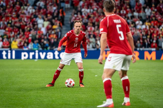 Denmark v Wales, UEFA Nations League, Copenhagen, Denmark Copenhagen, Denmark. 27th, September 2026. Mikkel Damsgaard (14) of Denmark seen during the UEFA Nations League match between Denmark and Wales at Parken in Copenhagen. Denmark, Copenhagen, Parken  Copyright: xGonzalesxPhoto NicolaixBethelsenx