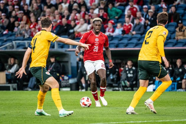 Denmark v Wales, UEFA Nations League, Copenhagen, Denmark Copenhagen, Denmark. 27th, September 2026. Mohamed Daramy (20) of Denmark seen during the UEFA Nations League match between Denmark and Wales at Parken in Copenhagen. Denmark, Copenhagen, Parken  Copyright: xGonzalesxPhoto NicolaixBethelsenx