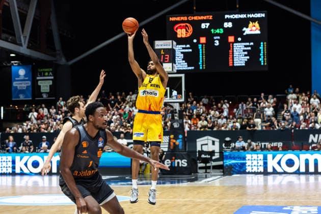 September 27, 2026, GER, BBL, easyCredit Basketball Bundesliga, Chemnitz, Niners Chemnitz vs. Phoenix Hagen, Tyler Polley (Phoenix Hagen), 12 Chemnitz Messe, Chemnitz, Saxony, Germany