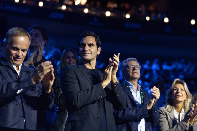 Roger Federer during the 2026 Laver Cup at The O2 in London, England on September 25, 2026. (Photo by Alex Cropper Cover Images) Featuring: Roger Federer Where: London, United Kingdom When: 27 Sep 2026 Credit: Alex Cropper Cover Images EDITORIAL USE ONLY. NOT FOR USE BY NEWSPAPERS BASED IN THE UK. Copyright: xx coverimg56065181