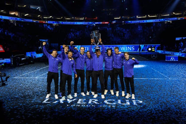 Members of Team Europe celebrate after winning the 2026 Laver Cup at The O2 Featuring: Team Europe Where: London, United Kingdom When: 27 Sep 2026 Credit: Alex Cropper Cover Images EDITORIAL USE ONLY. NOT FOR USE BY NEWSPAPERS BASED IN THE UK. Copyright: xx coverimg56065154