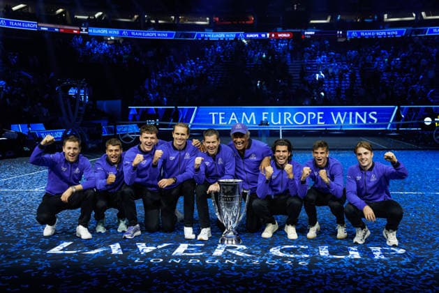 Members of Team Europe celebrate after winning the 2026 Laver Cup at The O2 Featuring: Team Europe Where: London, United Kingdom When: 27 Sep 2026 Credit: Alex Cropper Cover Images EDITORIAL USE ONLY. NOT FOR USE BY NEWSPAPERS BASED IN THE UK. Copyright: xx coverimg56065161