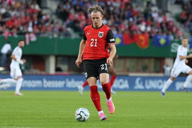 27.09.2026 - SOCCER - 2026 27 UEFA NATIONS LEAGUE, League B - Group B3, Round 2, Austria vs Kosovo Patrick Wimmer (Austria) is in action Vienna Ernst-Happel-Stadion Vienna Austria Copyright: xYigitxOermexYigitxOermex