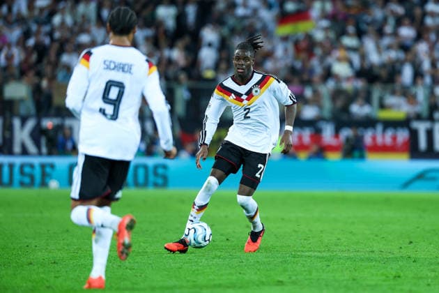 September 27, 2026, GER, Soccer, Men s, UEFA Nations League, League A, 2026–2027 Season, Matchday 2, Germany vs. Greece Yann Bisseck Germany 2 DFB DFL regulations prohibit any use of photographs as image sequences and or quasi-video Augsburg WWK Arena Bavaria Germany Copyright: xNordphoto Schneiderx