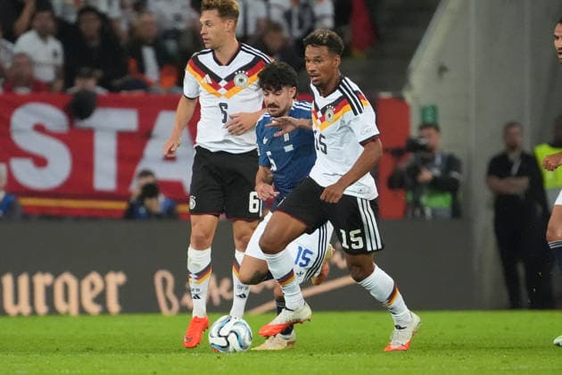 Bambase Conte Germany vs. Thanasis Androutsos Greece, Augsburg, September 27, 2026, Germany vs. Greece, UEFA Nations League, WWK Arena, Matchday 2