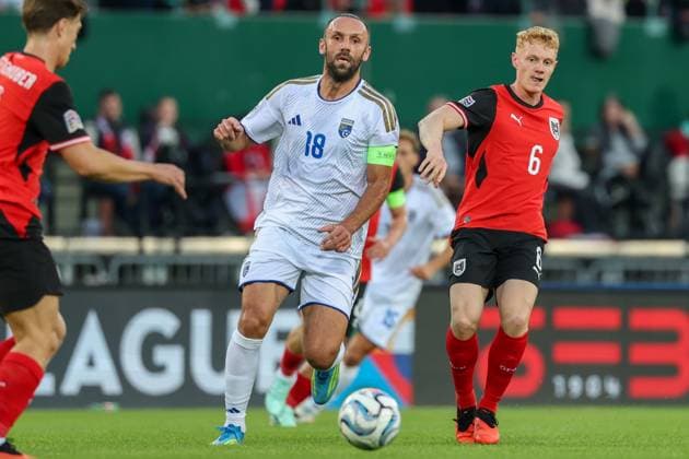 27.09.2026 - SOCCER - 2026 27 UEFA NATIONS LEAGUE, League B - Group B3, Round 2, Austria vs Kosovo Vedat Muriqi (Kosovo) is in action Vienna Ernst-Happel-Stadion Vienna Austria Copyright: xYigitxOermexYigitxOermex