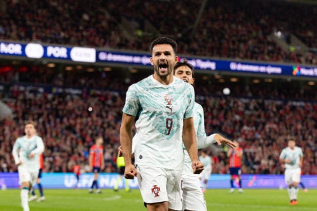 OSLO, NORWAY - SEPTEMBER 27: Goncalo Ramos of Portugal celebrates after scoring during the UEFA Nations League match between Norway and Portugal at Ullevaal Stadion on September 27, 2026 in Oslo, Norway. (Photo by Ane Frosaker Sports Press Photo) Copyright: xAnexFrosakerx xSPPx Sportspressphoto_SPR241551