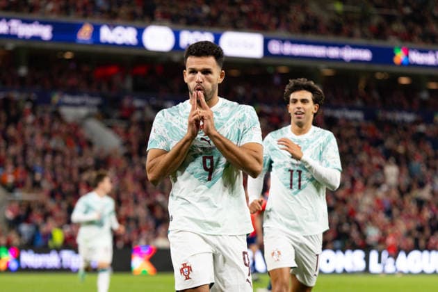 OSLO, NORWAY - SEPTEMBER 27: Goncalo Ramos of Portugal celebrates after scoring during the UEFA Nations League match between Norway and Portugal at Ullevaal Stadion on September 27, 2026 in Oslo, Norway. (Photo by Ane Frosaker Sports Press Photo) Copyright: xAnexFrosakerx xSPPx Sportspressphoto_SPR241561