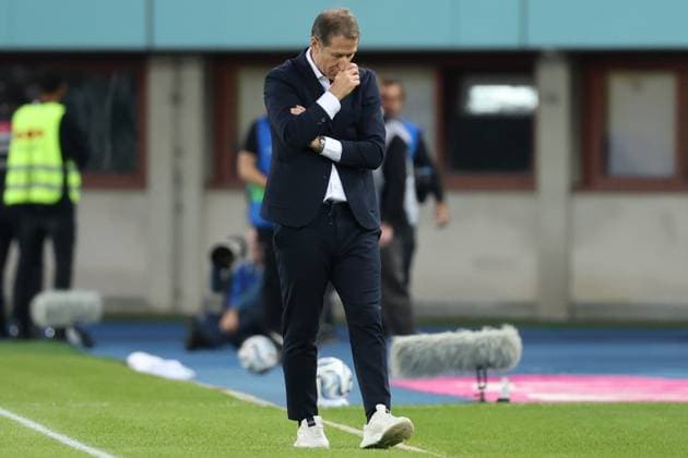 27.09.2026 - SOCCER - 2026 27 UEFA NATIONS LEAGUE, League B - Group B3, Round 2, Austria vs Kosovo Head Coach Franco Foda (Kosovo) shows disappointment after the match Vienna Ernst-Happel-Stadion Vienna Austria Copyright: xYigitxOermexYigitxOermex