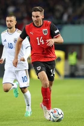 27.09.2026 - SOCCER - 2026 27 UEFA NATIONS LEAGUE, League B - Group B3, Round 2, Austria vs Kosovo Christoph Lang (Austria) is in action Vienna Ernst-Happel-Stadion Vienna Austria Copyright: xYigitxOermexYigitxOermex