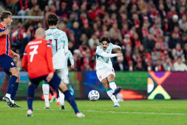 OSLO, NORWAY - SEPTEMBER 27: Joao Felix of Portugal shoots the ball during the UEFA Nations League match between Norway and Portugal at Ullevaal Stadion on September 27, 2026 in Oslo, Norway. (Photo by Ane Frosaker Sports Press Photo) Copyright: xAnexFrosakerx xSPPx Sportspressphoto_SPR241596