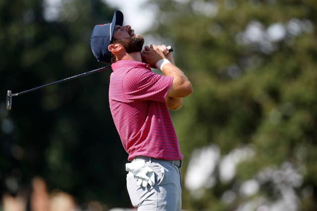 MEDINAH, IL - SEPTEMBER 27: Cameron Young of the United States reacts to a missed putt on No. 15 during the Sunday singles session of the Presidents Cup, September 27, 2026, at Medinah Country Club in Medinah, Illinois. (Photo by Matthew Maxey Icon Sportswire) GOLF: SEP 27 Presidents Cup EDITORIAL USE ONLY Icon260927066