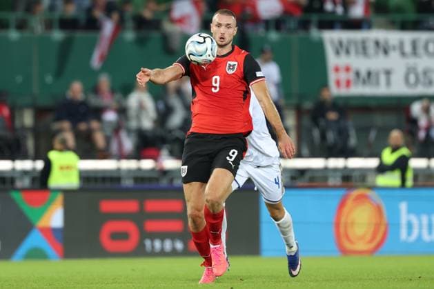 27.09.2026 - SOCCER - 2026 27 UEFA NATIONS LEAGUE, League B - Group B3, Round 2, Austria vs Kosovo Sasa Kalajdzic (Austria) is in action Vienna Ernst-Happel-Stadion Vienna Austria Copyright: xYigitxOermexYigitxOermex