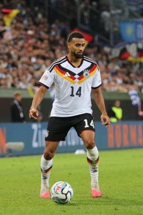 September 27, 2026 Men s Soccer 2026–2027 UEFA Nations League Matchday 2 Germany vs. Greece WWK Arena, Augsburg Josha Vagnoman (Germany, age 14) with the ball in Augsburg, Bavaria, Germany