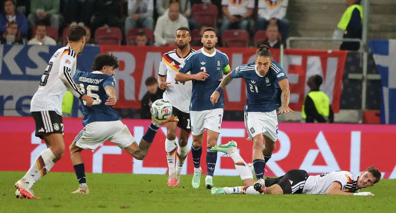 (260928) -- AUGSBURG, Sept. 28, 2026 -- Players vie for the ball during the UEFA Nations League 2026 27 League A Group A match between Germany and Greece in Augsburg, Germany, Sept. 27, 2026. (Photo by Xinhua) (SP)GERMANY-AUGSBURG-UEFA NATIONS LEAGUE-LEAGUE A-GERMANY VS GREECE PhilippexRuiz 