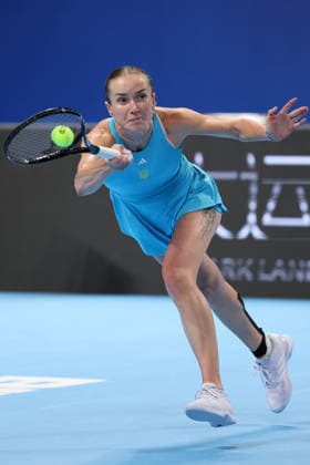 (260928) -- SHENZHEN, Sept. 28, 2026 -- Elina Svitolina of Ukraine competes against Linda Noskova of the Czech Republic during the final match between Ukraine and the Czech Republic at the 2026 Billie Jean King Cup Finals in Shenzhen, south China s Guangdong Province, Sept. 27, 2026. ) (SP)CHINA-SHENZHEN-TENNIS-BILLIE JEAN KING CUP-FINAL (CN) LiangxXu 