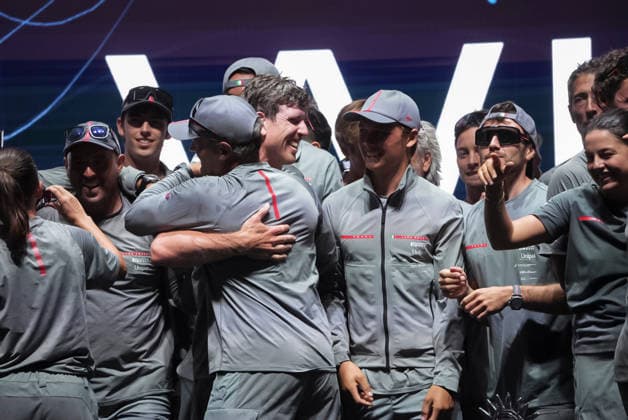 September 27, 2026, Napoli, Naples, Naples, Italy: Crew and staff of Luna Rossa 1 seen celebrating. Gaetano Manfredi, Mayor of Naples, Roberto Fico, President of the Campania Region Minister or & Youth Andrea Abodi, CEO, Ceo of America s Cup Partnership Marzio Perrelli, and the President of Sport and Salute Marco Mezzaroma.had given prizes created by Neapolitan artist Lello Esposito (not in the pic) to Luna Rossa 1 Team (Italy) members for the winning of the Louis Vuitton 38th America s Cup Preliminary Regatta and to Emirates Women and Youth groups Prize Giving To Luna Rossa Team In Naples - ZUMAf172 0867986906st Copyright: xValeriaxFerrarox