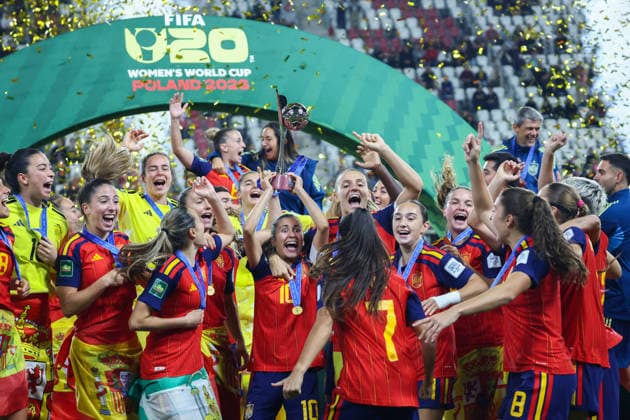 September 27, 2026, Lodz, Poland: Spanish team celebrates victory in the FIFA U20 Womens World Cup Final between Spain and DPR Korea at Stadion Miejski LKS n Lodz, Poland on September 27, 2026. Lodz Poland  - ZUMAj333 20260927_zip_j333_004 Copyright: xKaixJanex FIFA Under-20 Women s World Cup - Final - Spain V North Korea  - ZUMA0867 0867980643st Copyright: xIMAGO KaixJanex
