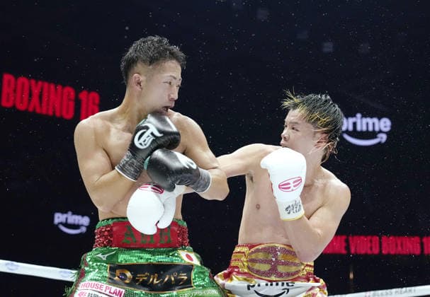 Boxing: Inoue vs. Nasukawa Takuma Inoue (L) of Japan and compatriot ex-kickboxer Tenshin Nasukawa trade punches in the ninth round of their WBC bantamweight world title match at Toyota Arena Tokyo on Sept. 27, 2026. Inoue defended his title by unanimous decision.  A14AA0005629078P