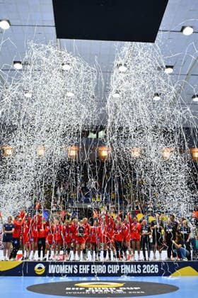 Norway v Denmark - EURO CUP Women 2026 Denmark players react during the EHF Euro Cup Women 2026 final between Hungary and Romania in Bucharest, Romania, on September 27, 2026. Bucharest Romania  Copyright: xAlexxNicodimx originalFilename:nicodim-norwayde260927_npQ32.jpg