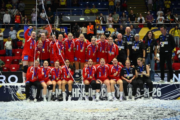 Norway v Denmark - EURO CUP Women 2026 Denmark players react during the EHF Euro Cup Women 2026 final between Hungary and Romania in Bucharest, Romania, on September 27, 2026. Bucharest Romania  Copyright: xAlexxNicodimx originalFilename:nicodim-norwayde260927_npZrD.jpg