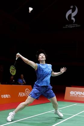 Aichi-Nagoya Asian Games: Badminton Japanese badminton player Akane Yamaguchi competes against China s Wang Zhiyi in an Aichi-Nagoya Asian Games women s singles semifinal at Ichinomiya City Municipal Gymnasium in Ichinomiya in Aichi Prefecture, central Japan, on Sept. 28, 2026. Yamaguchi defeated Wang and advanced to the final.  A14AA0005629134P