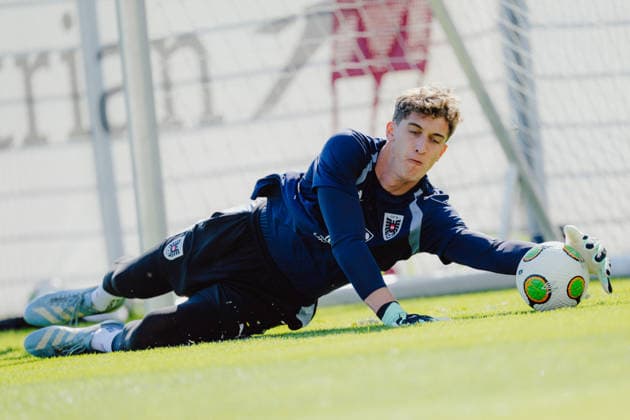SOCCER - NL, IRL vs AUT VIENNA,AUSTRIA,28.SEP.26 - SOCCER - UEFA Nations League, group stage, OEFB international match, Länderspiel, Nationalmannschaft Ireland vs Austria, preview, training team AUT. Image shows Florian Wiegele (AUT).  GEPAxpictures xAlexanderxSolc