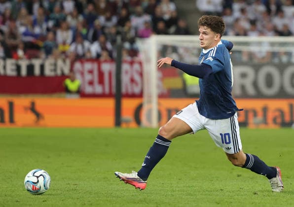 September 27, 2026, Nations League, Germany vs. Greece, WWK Arena Augsburg, soccer, sports, pictured: Christos Tzolis (Greece)