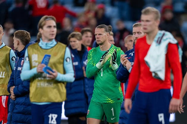 September 27, 2026: Goalkeeper Orjan Haskjold Nyland of Norway looks dejected after the Nations League soccer match between Norway and Portugal on September 27, 2026 in Oslo. Photo by Marius Simensen, BILDBYRAN COP 238 VG1010 bbeng depp football fotball fotboll international match Nations League Norway Portugal soccer  Copyright: MARIUSxSIMENSEN BB260927ZM058