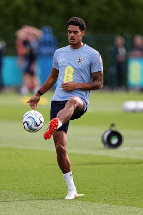 Jarell Quansah of England during their training a session at Tottenham Hotspur Training Ground, Enfield. Picture date: 28th September 2026. Picture credit should read: David Klein Sportimage EDITORIAL USE ONLY. No use with unauthorised audio, video, data, fixture lists, club league logos or live services. Online in-match use limited to 120 images, no video emulation. No use in betting, games or single club league player publications. SPI_047_DK_England_Training SPI-5048-0047