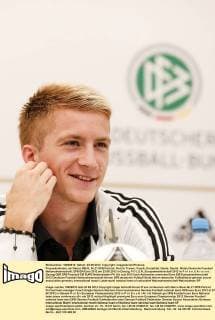 Football, EURO 2012, Press conference Germany with Schuerrle and Reus