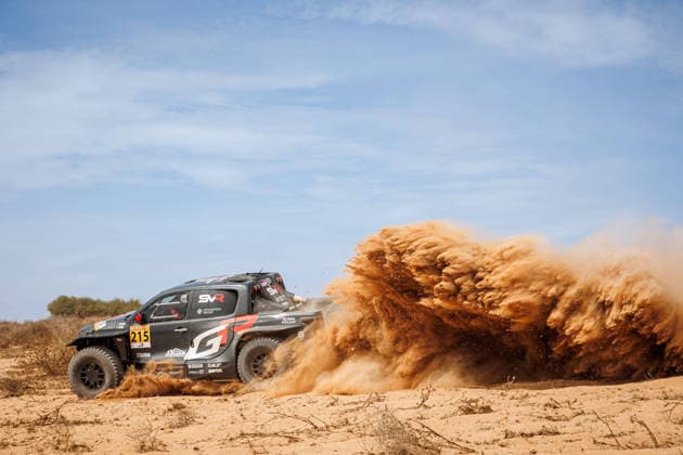 W2RC - RALLYE DU MAROC 2026 215 VARIAWA Saood (rsa), MOORE Charan (rsa), Toyota Hilux IMT Evo, Toyota Gazoo Racing SA, FIA W2RC, ULT T1+, action, during the Prologue of the Rallye du Maroc 2026, 4th round of the 2026 WR2C Championship from September 28, 2026 in Agadir, Morocco - AgadirMorocco Copyright: xFREDERICxLExFLOCxHx